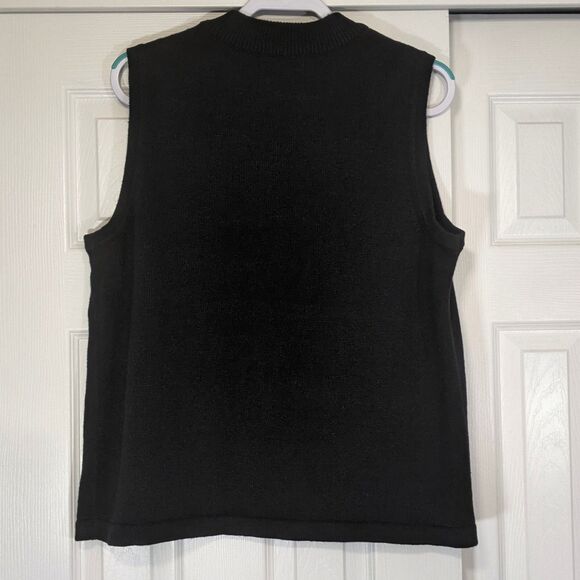 Christmas Sweater Vest Womens L Large Santa Cheetah Zebra Cardigan Reindeer Snow - Picture 3 of 10